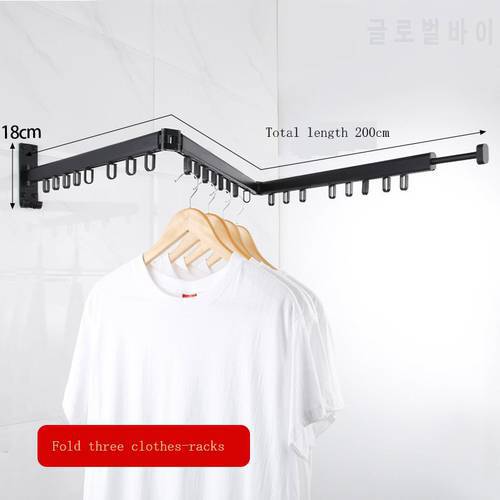 Balcony Folding Drying Rack Wall-mounted Invisible Window Sill Window Indoor Simple Drying Rack Outdoor Telescopic Clothes Rod
