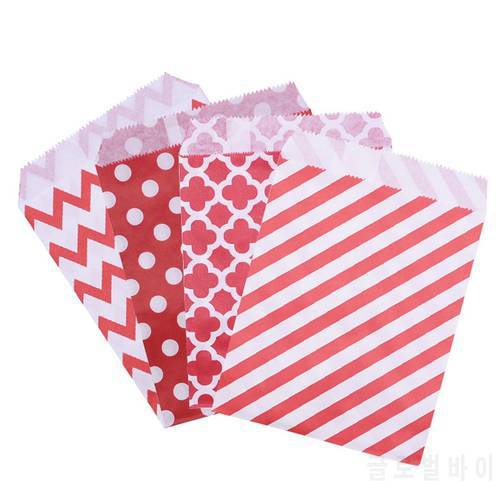 25/50pcs Mixed Style Paper Bags Wedding Party Favor Cookie Candy Gift Bags Food Packaging Birthday Party Decoration Supplies