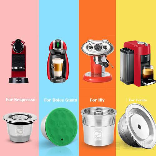 ICafilas Stainless Steel Metal Reusable Coffee Capsule Refillable Filter with Orange Cover For Illy Y3.2 X7.1 Machine