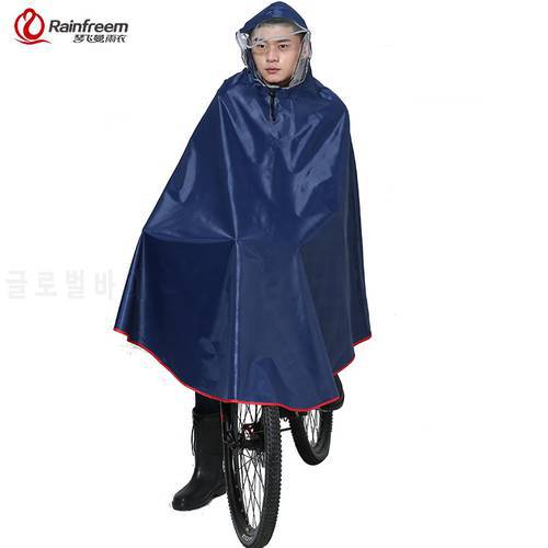 Rainfreem Impermeable Raincoat Women/Men Thick Bicycle Rain Poncho Plaid Oxford/Knitting Jacquard Women Waterproof Rain Gear