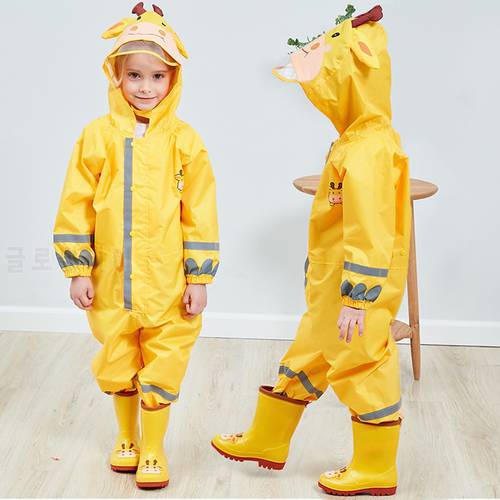 Kids Raincoat Breathable Rainwear Waterproof Raincoat For Students Rainsuit Hooded High Visibility Reflective Raincoat