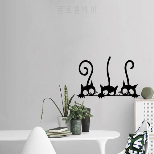 Lovely Three Black Cat DIY wall Stickers Animal Room Decoration personality Vinyl Wall Decals