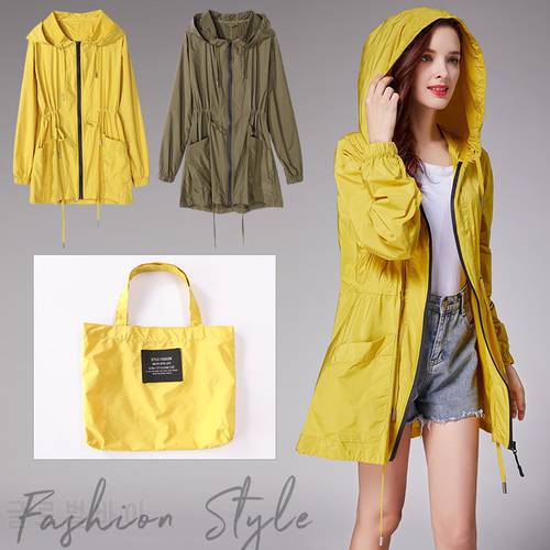 Fashion Rain Cover Raincoat Women Waist Short Waist Windbreaker Light Portable Travel Water Jacket