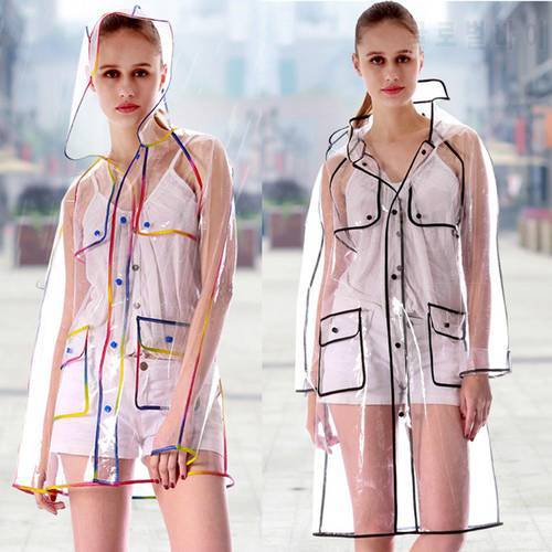 2020 New Fashion Women&39s Transparent Thicken Plastic Raincoat Travel Waterproof Rainwear Adult Poncho Outdoor Rain Coat