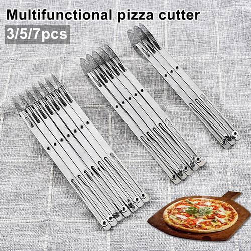 3/5/7 Wheels Stainless Steel Pizza Cutters Dough Divider Pizza Cutter Roller Pastry Knife Cake Baking Tool Kitchen Gadgets