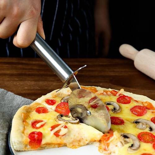 Stainless Steel Pizza Single Wheel Cut Tools Diameter 18*6 Cm Household Pizza Knife Cake Tools Wheel Waffle Cookies Pizza Cutter