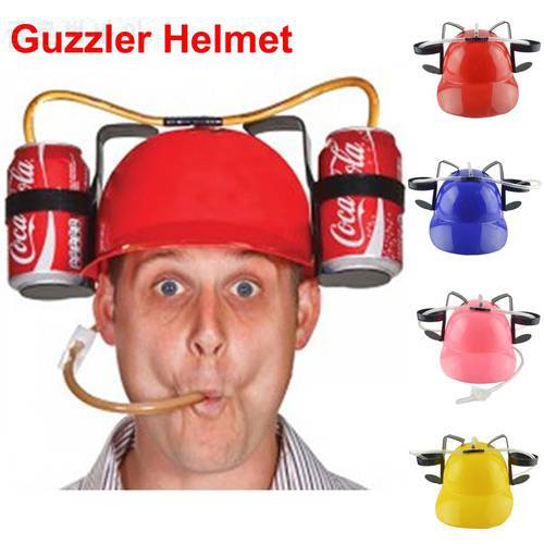 Lazy lounge Beer Soda Guzzler Helmet Drinking Hat Birthday Party Cool Unique Toy Handsfree Drink Toy Miner Hat