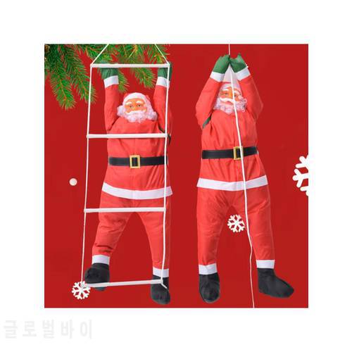 Christmas Pendant Ladder Rope Climbing Santa Claus Hanging Doll Xmas Tree Decor