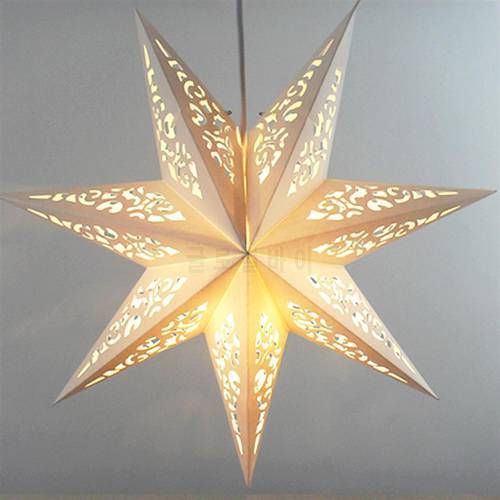 45cm Hollow Out Star Party Light Window Grille Paper Lantern Stars Lampshade Garden Hanging Decoration For Christmas Party