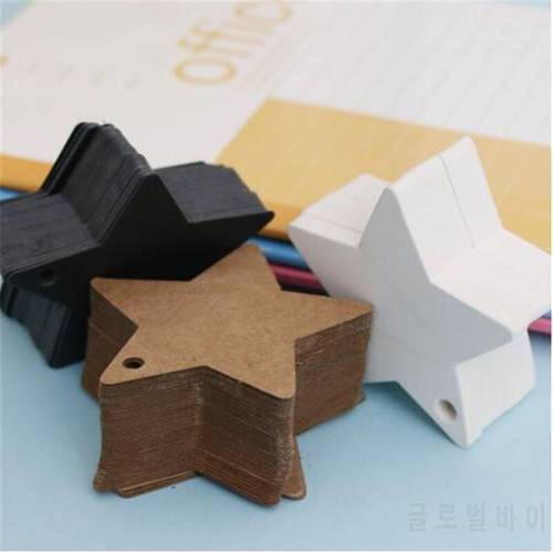 100pcs 6*6cm Multi-use Star Kraft Paper Wedding Label Party Gift Card Price Luggage Tags Christmas Decoration for Tags Paper