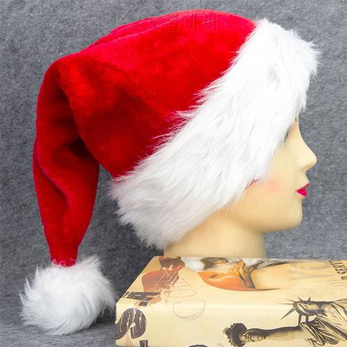 1PC Christmas Cap Thick warm Plush Cute Santa Claus Fancy Dress Hat Christmas Hats Suitable For Adults And Children Decor