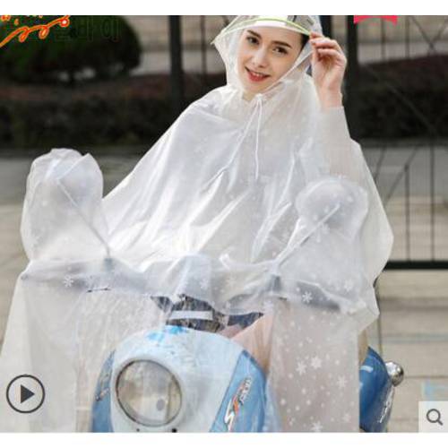 Motorcycle battery car transparent thickened single battery car helmet-style poncho men and women riding adults