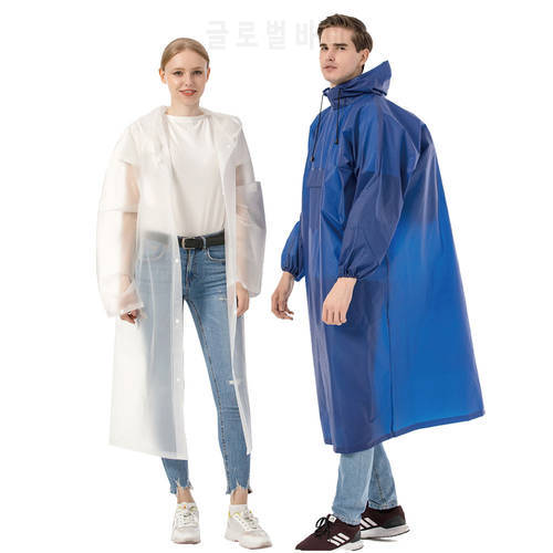 1PC waterproof half transparent light weight adult impermeable Hooded Raincoat poncho cape for women men outdoor Camping Hiking