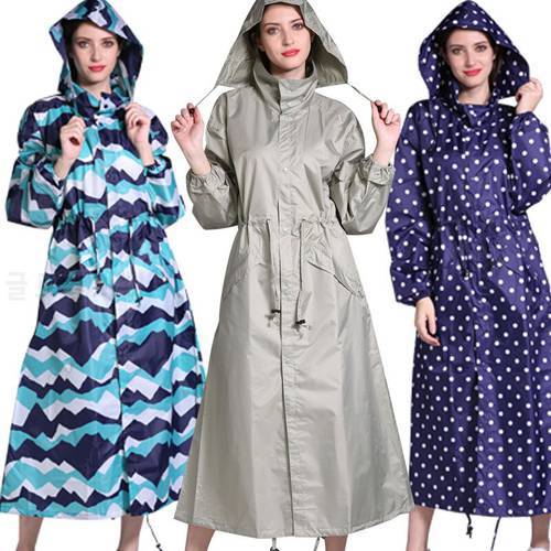 Lengthen young women&39s fashion thin and light large size walking poncho full seal waterproof raincoat poncho