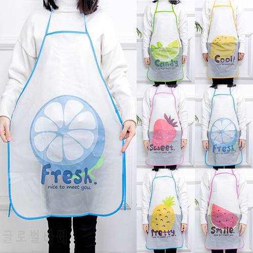 Fruit Pattern PVC Apron for Baking Cooking Waist Kitchen Accessories Sleeveless Waterproof Anti-oil Aprons Home Accessories