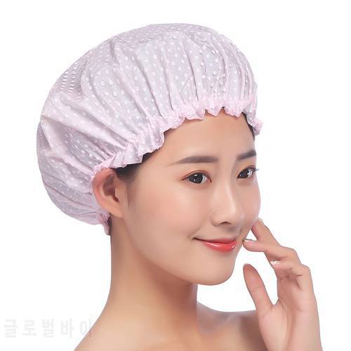 Waterproof Shower Cap Thicken Elastic Bath Hat Bathing Cap Women Spa Bathing Accessory Hair Salon Bathroom Products Hot Sale