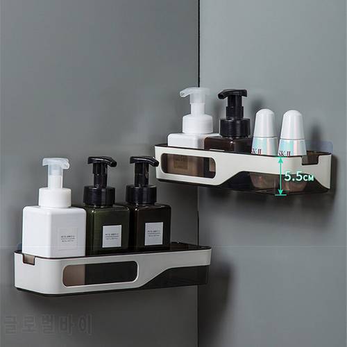 GURET Corner Bathroom Shelves Wall Shampoo Shower Shelf Drain Storage Rack Plastic Kitchen Holder Organizer Bathroom Accessories