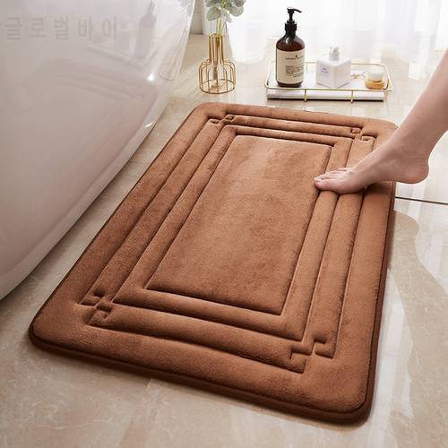 Memory Foam Bathroom Mat Carpets Geometric Bath Mat Toilet Rugs Non-slip Water Absorption Doormat For Bathroom Washable 50x80cm