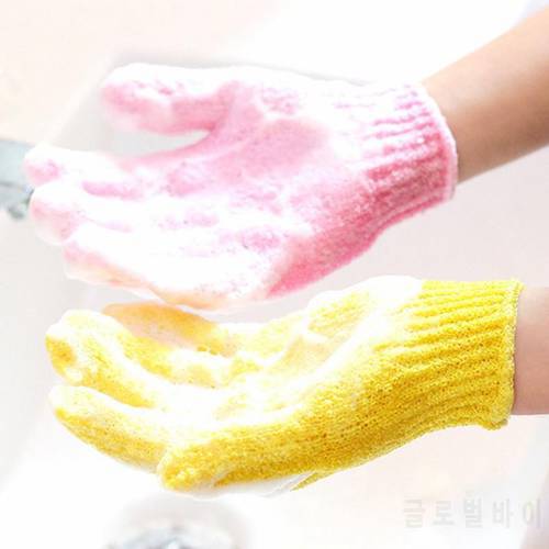 Bath Shower Exfoliating Gloves Body Scrub Brush Fingers Glove Bath Towel Peeling Mitt Gloves Wash Skin SPA Massage Sponge