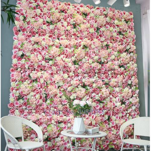 Artificial Flower Flower Wall Three-dimensional Background Wall Wedding Decoration Rose Silk Cloth Modern Home Decoration Part