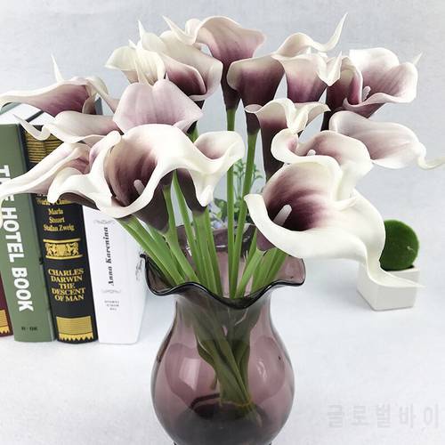 New Arrival 1pcs Real Touch Artificial Flower Mini Calla Lily Wedding Party Home Office Decoration Fake Pu Flowers