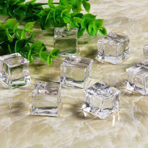 5Pcs Reusable Fake Ice Cubes Artificial Acrylic Crystal Cubes Party Decor Whisky Drinks Display Photography Prop 25mm