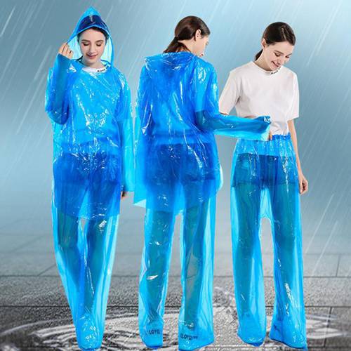 Adult Disposable Raincoat Rain Pants Split Suit Color Random Dustproof Waterproof Anti-dirty Disposable Protective Home Supplies