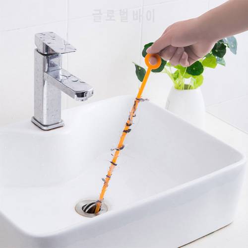 Bathroom Hair Sewer Cleaning Brush Kitchen Sink Tub Toilet Dredge Pipe Snake Brush Tools Bathroom Kitchen Accessories