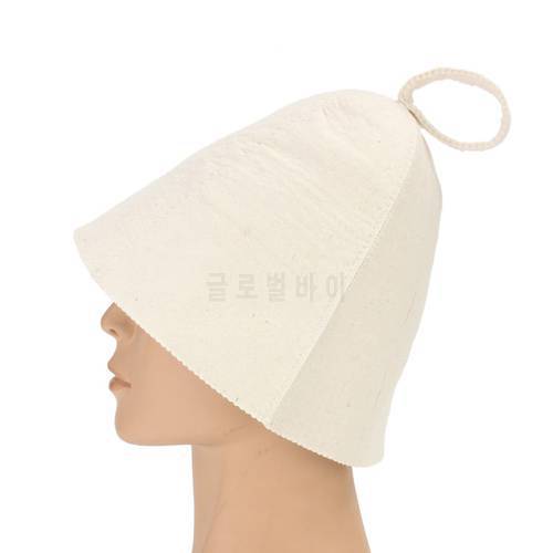 White Wool Felt Sauna Hat Sauna Shower Cap For Bath House Head Protection Women Kids Hair Protective Cap