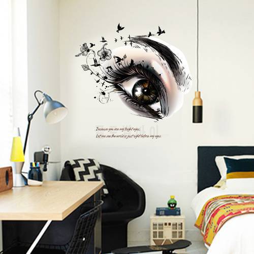 Beautiful Eyes Wall Stickers Living Room Bedroom Background Home Decorations Art Decals Poster Removable Sticker Wallpaper