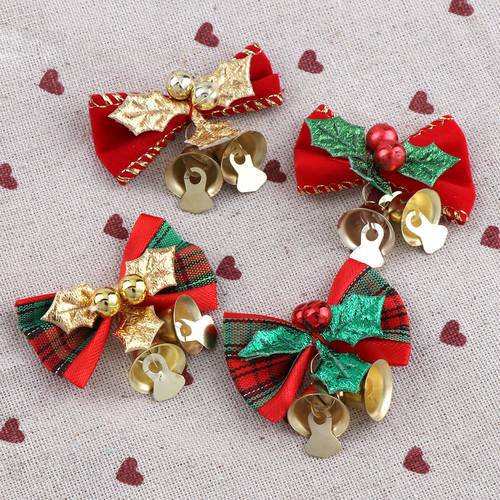 8PCS Christmas Tree Bow Christmas Ornaments Bell 4 Type Mix Home Garden Bows Christmas/Wedding Party Decoration