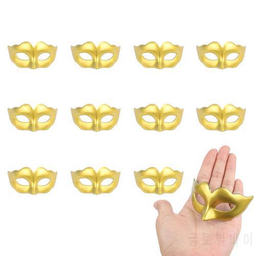 12pcs Mini Masquerade Party Mardi Gras Halloween Party Decoration Mask Stand Up Topper Mask