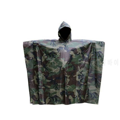 Outdoor products 3in1 camouflage raincoat waterproof sports goods poncho camouflage adult raincoat