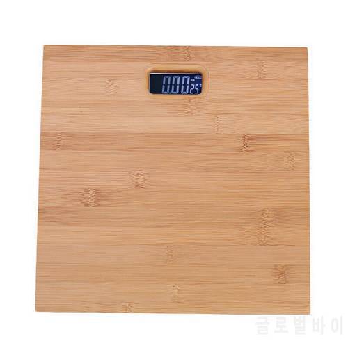 Square Body Scales Wooden Anti-skid Bathroom Weight Scale LED Display Back Light Household Health Weight Digital Scale