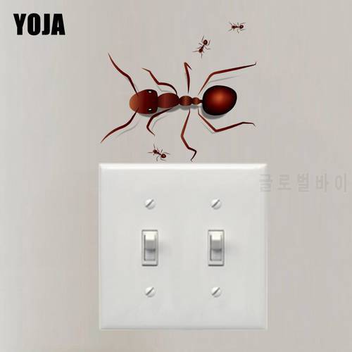 YOJA Children Room Bedroom Home Decor Animal Ant PVC Coloured Wall Sticker Switch Decals 12ss0640