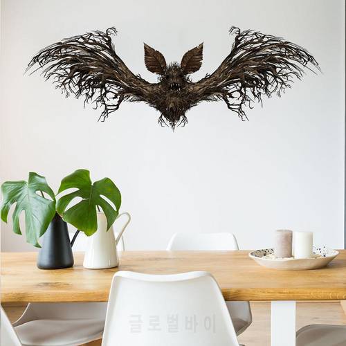 MAMALOOK Halloween Horror Wall Sticker | Black bat tag with big wing, wallpaper for bedroom, living room, home decoration
