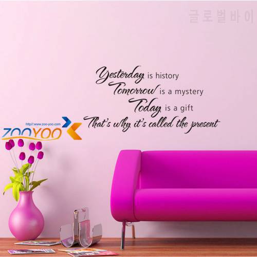 Yesterday Is History home decoration creative wall decals ZooYoo8138 decorative adesivo de parede removable vinyl wall stickers