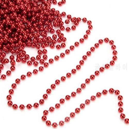 Christmas Decoration Bead Chain Christmas Tree Beads Decorations Pearl Bead Chain Ornament Christmas Decorations For New Year 5m