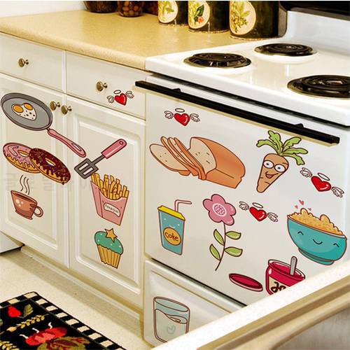 Food Pattern Wall Sticker Self Adhesive Vinyl Removable Decal Kitchen Decor Home wall sticker Decoration