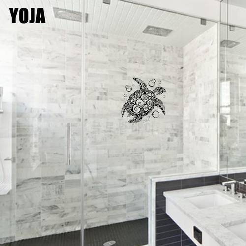 YOJA 30x27.9CM Funny Turtle Home Fecor Wall Sticker Bathroom Shower Glass Decal G2-0159
