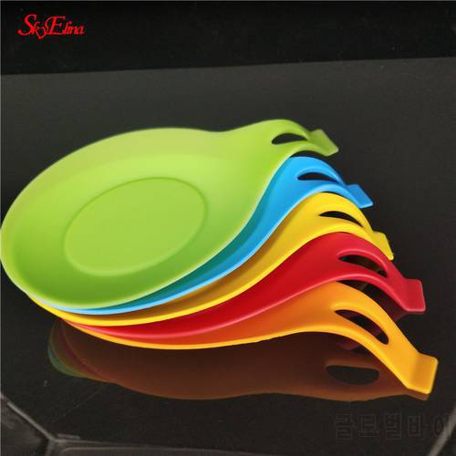 Hot Sale Silicone Spoon Insulation Mat Silicone Heat Resistant Placemat Tray Spoon Pad Drink Glass Coaster Kitchen Tool 5Z