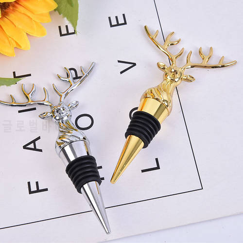 1pc Stainless Steel Deer Stag Head Wine Pourer Unique Wine Bottle Stoppers Wine Aerators Bar Tools Christmas Wine Bottle Stopper