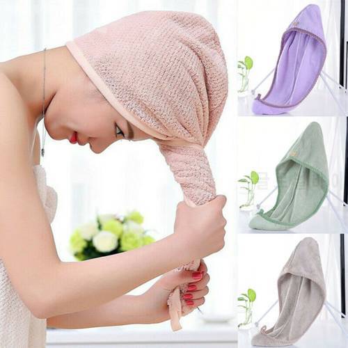 Waterproof Coral fleece Bath Hair Dry Quick Drying Bath Towel soft shower cap hat for lady man Turban Head Wrap Bathing Tools