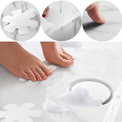 6/12/20PCS Bathtub Non-Slip Stickers Waterproof Flower Shaped Shower Paster Adhesive Appliques