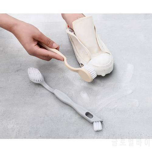 Double Head Portable Shoes Cleaning Tools Shoe Brush Sneakers Washing Brushes Long Handle Plastic Household Cleaner