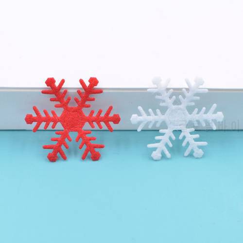 100Pcs 25mm Nonwoven Felt Fabric Snowflake Appliques for Wedding/Party/Christmas Decor Tree Ornament Patches DIY Accessories S85