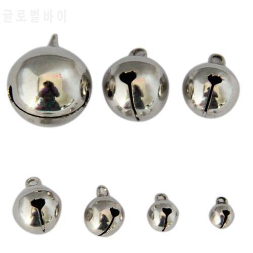50pcs/lot New 6/8/10mm Small Jingle Bells Coppe New Year Festival Jewelry Pendant Metal Fit Christmas Decor 2Sizes