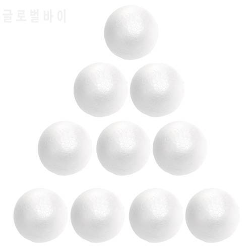 10pcs 8cm Christmas Foam Craft Balls Christmas Decoration Modelling Craft Solid Polystyrene Foam Balls Round Spheres (White)