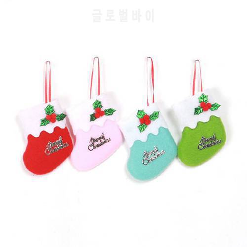 Mini Lovely Christmas Stockings Socks New Year Santa Claus Candy Gift Bag Festival Party Supplies Xmas Tree Decor