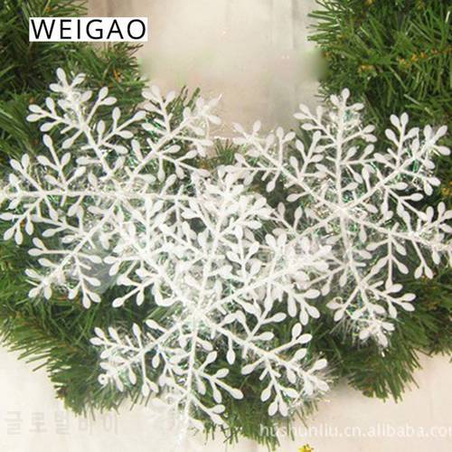 30/60/90pcs Christmas Tree Decorations White Snowflake Ornaments Christmas Party Decoration for Home Artificial snow New Year